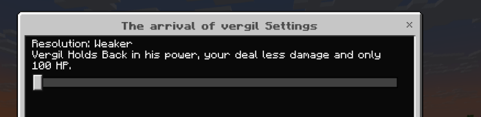 Settings menu for Vergil mod.