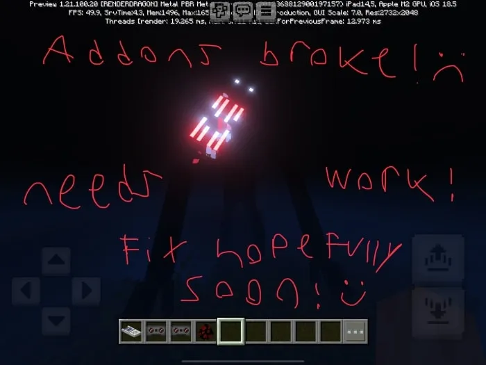 Addons broken, fix needed soon message.