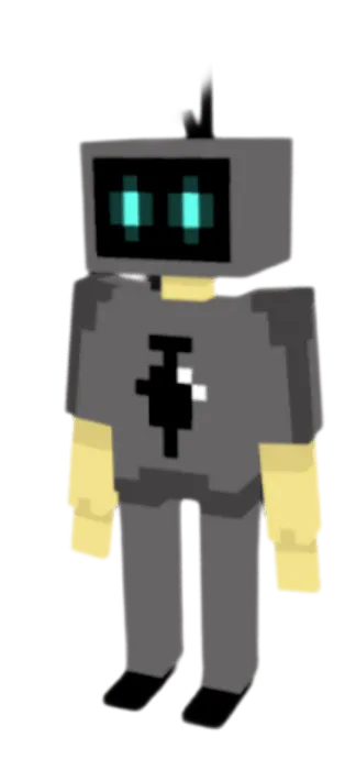 Robot character in blocky style.