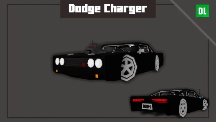 Blocky Dodge Charger model display.