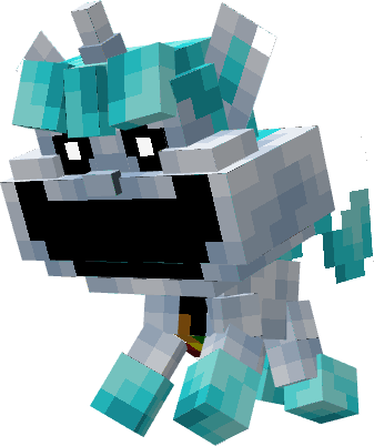 Blocky turquoise creature mod design.