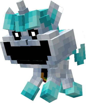 Blocky turquoise creature mod design.