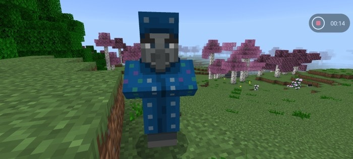 Wizard in a pixelated landscape.