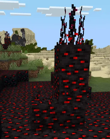Dark infected blocks with glowing red veins