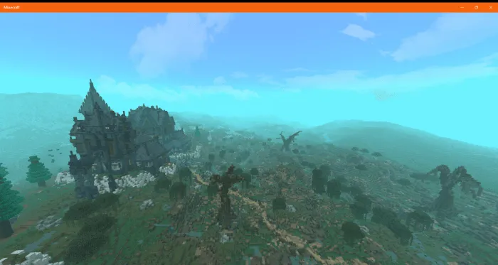 Medieval castle with enhanced sky and fog