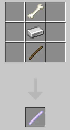 Crafting recipe for a magical staff.
