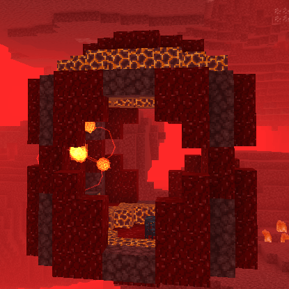 Floating magma and stone structure in red realm
