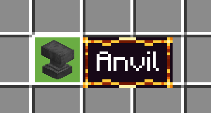 Gold-trimmed tooltip for anvil item.