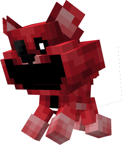 Blocky red creature mod character.