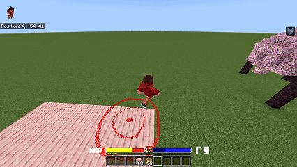 Character dodges attack in a blocky arena