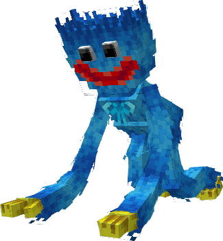 Huggy Wuggy character in blocky style.