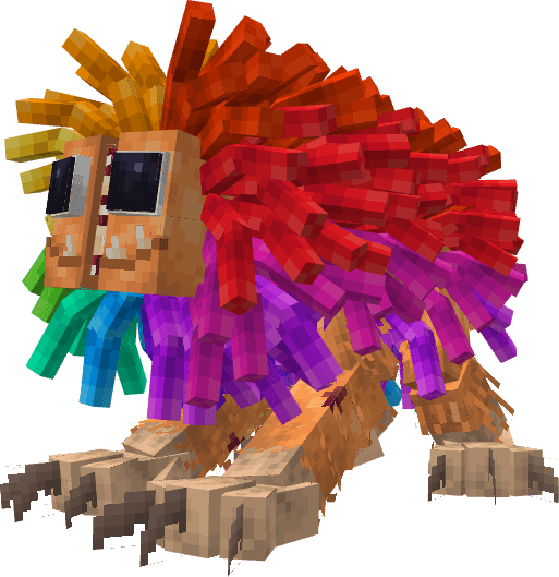 Blocky rainbow creature mod design.