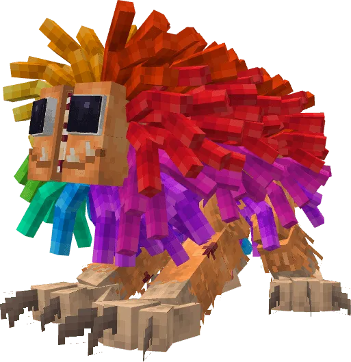 Blocky rainbow creature mod design.