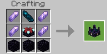 Crafting recipe for a mystical altar block