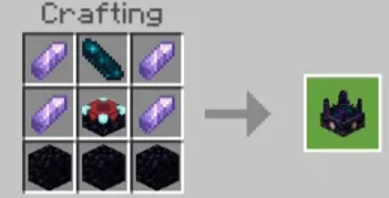 Crafting recipe for a mystical altar block