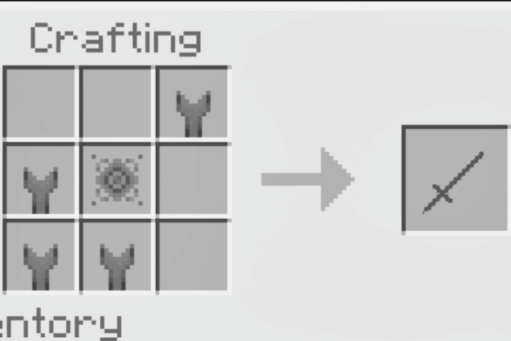 Sword crafting recipe with arcane materials