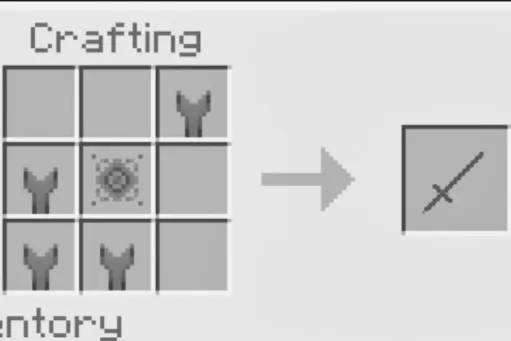 Sword crafting recipe with arcane materials