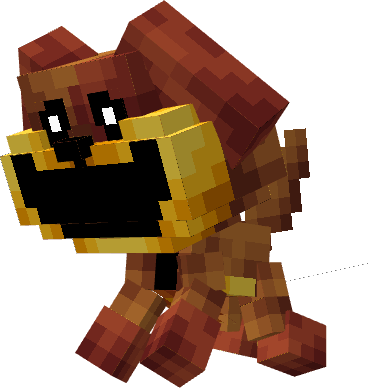 Blocky toy creature with a big mouth.