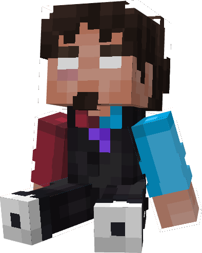 Minecraft character in colorful attire.