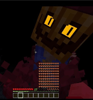 Giant pumpkin-headed boss with glowing eyes