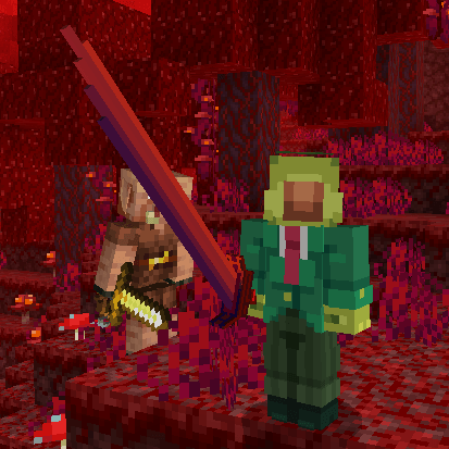 Player wielding a large red magical sword