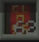 Pixelated character art in a frame.