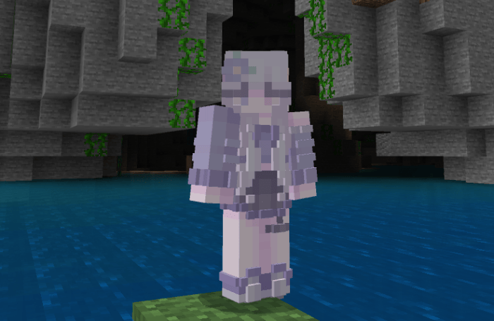 3D avatar in textured cave environment.