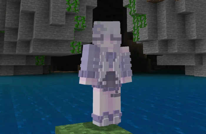 3D avatar in textured cave environment.