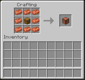 Copper chest crafting recipe in inventory