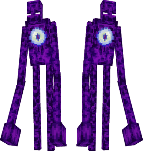 Two purple pixelated golem creatures.