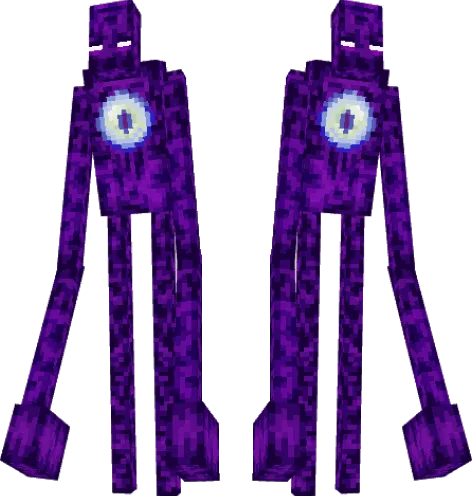 Two purple pixelated golem creatures.
