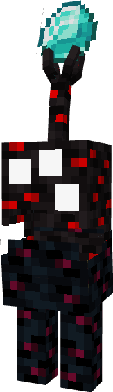 Mutated mob with glowing blue gem.