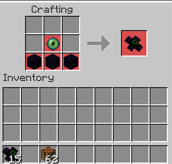 Crafting recipe for a Warp Block shown