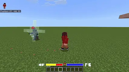 Player faces a monster on a grassy field