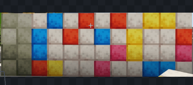 Colorful block pattern arrangement.