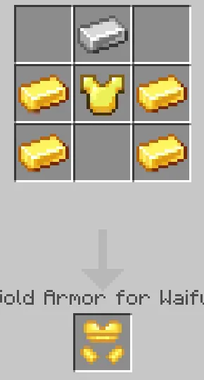 Crafting gold armor for waifus.