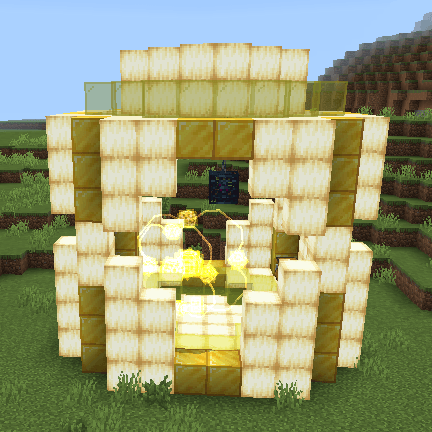 Glowing golden structure with magical core