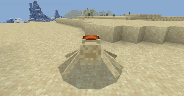Saddled spider in a sandy biome.