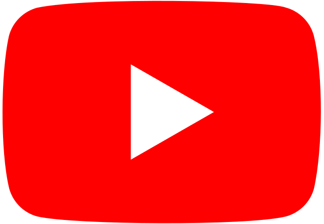 Red play button logo on a red background.