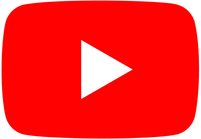 Red play button logo on a red background.