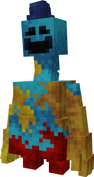 Blue and yellow blocky character model.