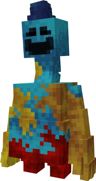 Blue and yellow blocky character model.