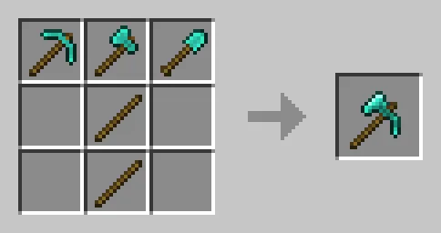 Crafting recipe for a diamond paxel.