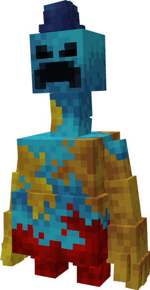 Pixelated blue and yellow character mod.