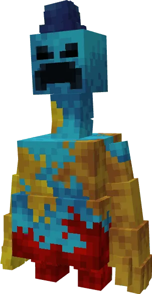 Pixelated blue and yellow character mod.