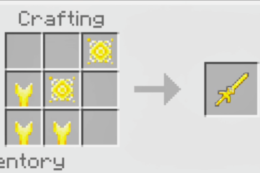 Golden sword crafting recipe interface