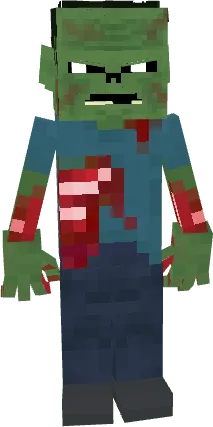 Zombie character model in pixel art.