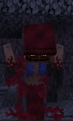 Terrifying pumpkin boss with glowing eyes