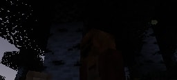 Dark forest with eerie figure lurking