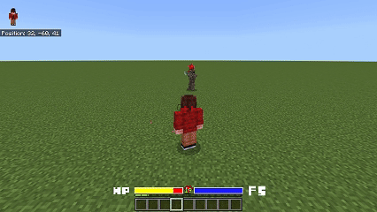 Player faces a monster on grassy terrain